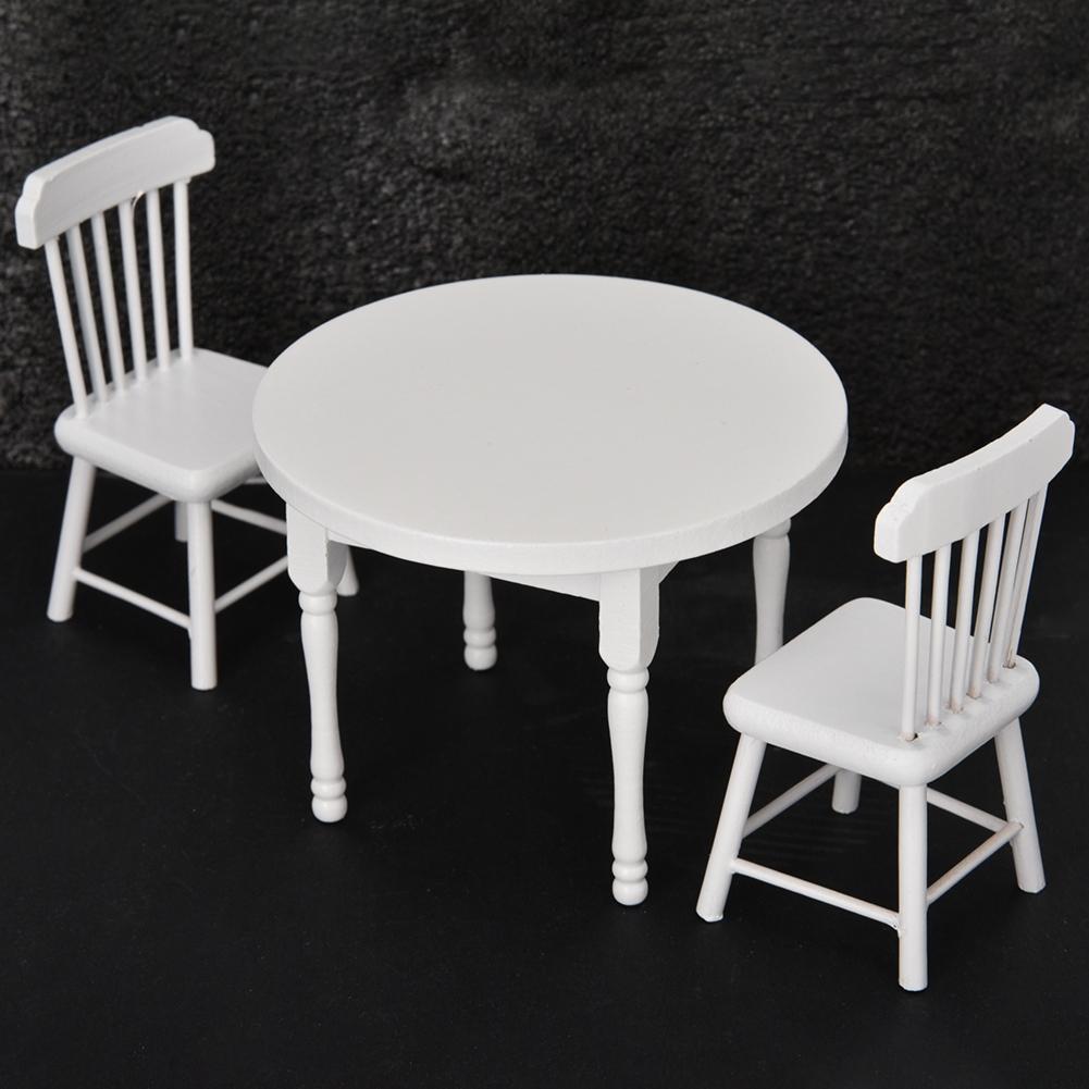 Doll House Accessories 3PCS Table Chair Simulation Furniture 1:12 Photograph Props