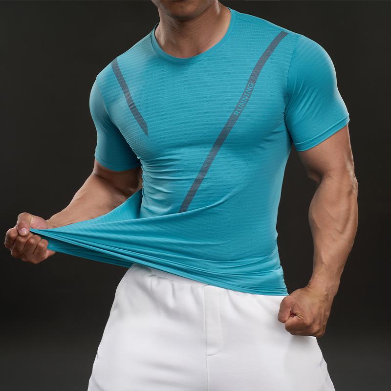 583309 Лето 2025 Американский Кэжуал Футболка с коротким рукавом Модная Спортивная Приталенная Эластичная Фитнес Уличная