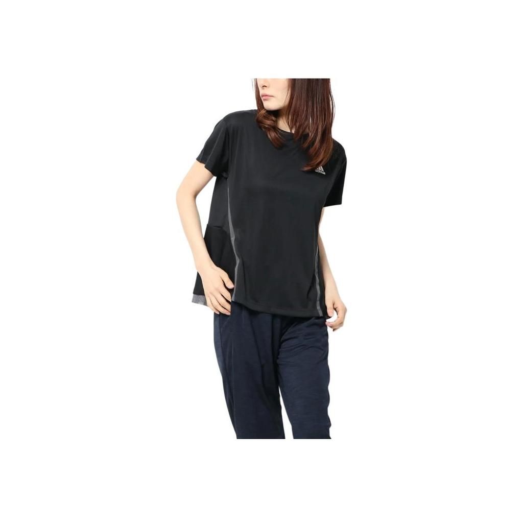 Adidas Comfortable Soft Round Neck Short Sleeve T-Shirt Women Tops Black FM5298
