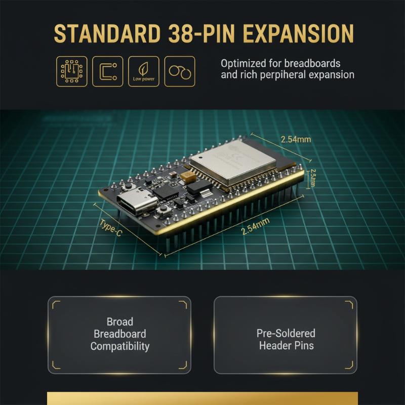 1 шт. 2,4 ГГц Wi-Fi BT Модуль Esp-32S 38-контактный Esp32 Wi-Fi Двухъядерный ЦП Плата Разработки Сверхнизкое Энергопотребление