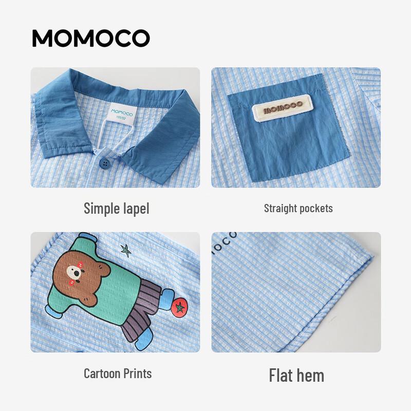 MOMOCO Boy's Short Sleeve Casual Shirt