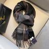 100 Pure Wool Scarf Women's Retro Plaid Red Men's and Women's Couple's Autumn and Winter Warm Scarf