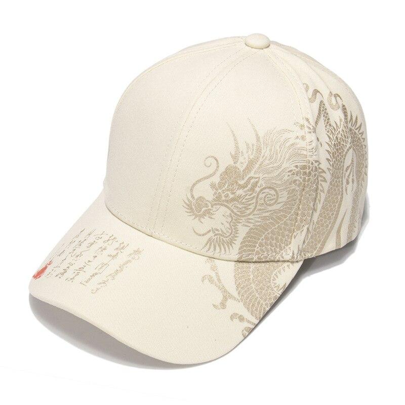 2022 New Cap Cotton Unisex Chinese Dragon Print Street Fashion Outdoor Outing Leisure Sunscreen Hip Hop Baseball Caps