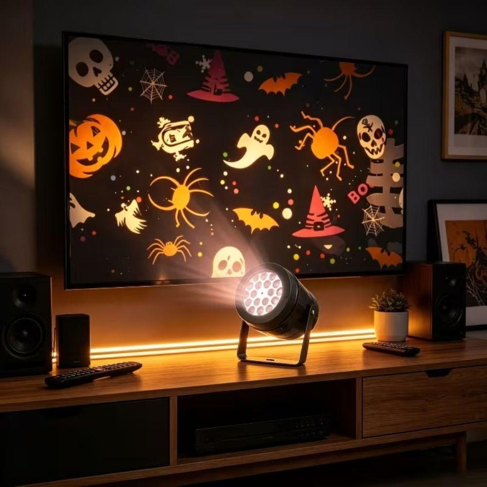 16 Kinds of Patterns Halloween Projection Lamp Party LED Projector Light Living Room
