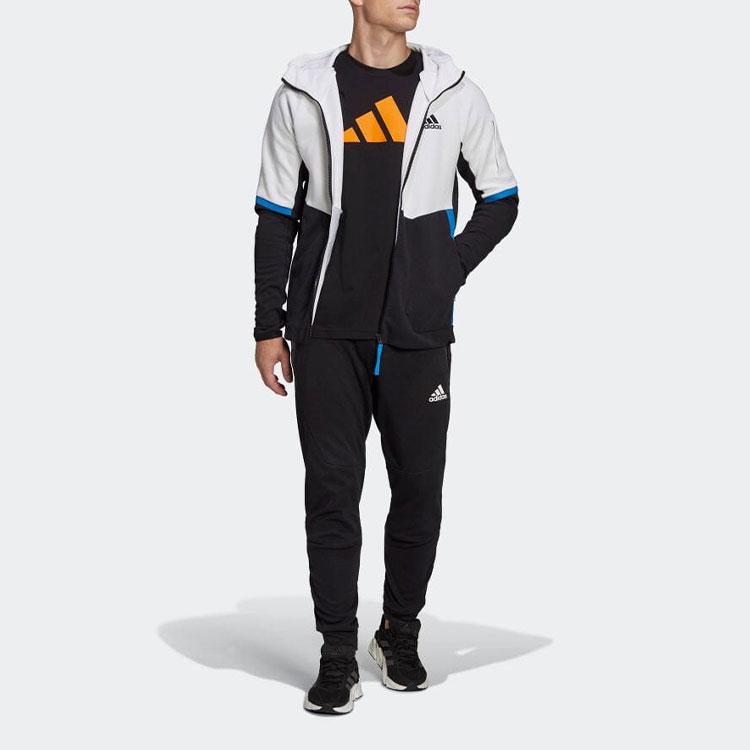 Adidas Повседневные однотонные спортивные брюки с завязками и логотипом, мужские брюки черного цвета HE5038