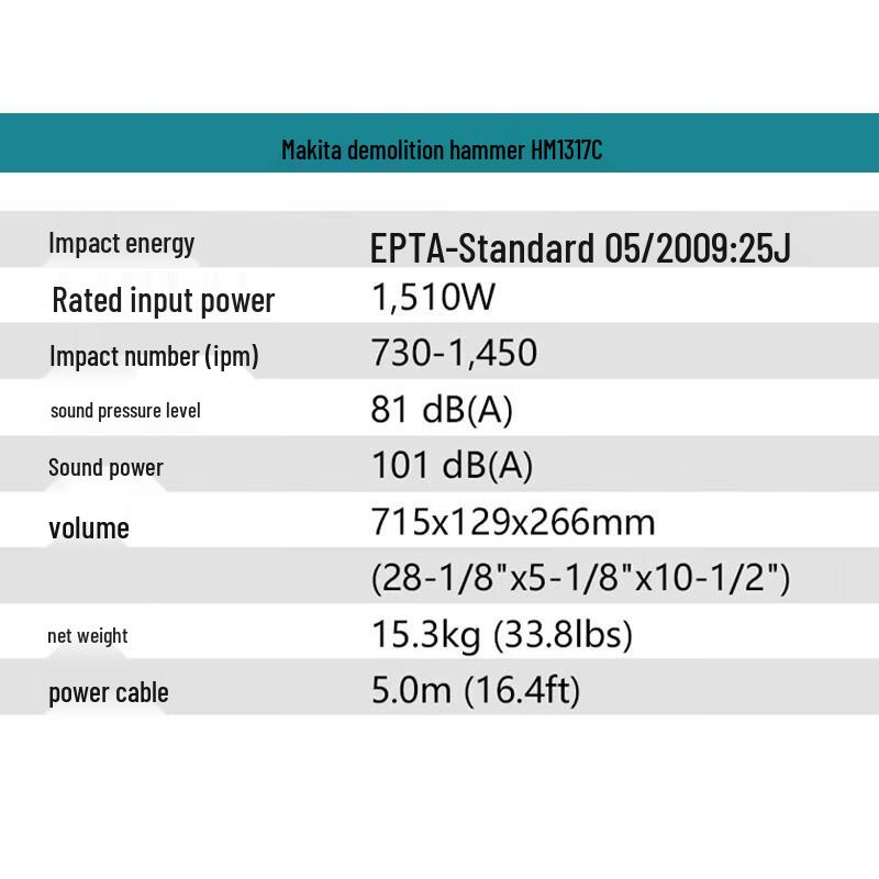 Makita HM1317C Hex Shank 30mm Electric Demolition Hammer CN plug (adapter included)