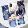Стеклянный чехол для Samsung Galaxy A52 A71 A50 A51 A70 A21s A31 A72 A10 A12 A30 A22 5G чехол для телефона мультфильм Рождество милый