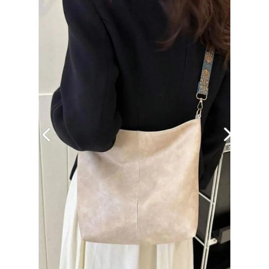 Кремовая женская роскошная сумка через плечо с узорчатым ремешком на молнии, качественная обработка и мягкая искусственная кожа