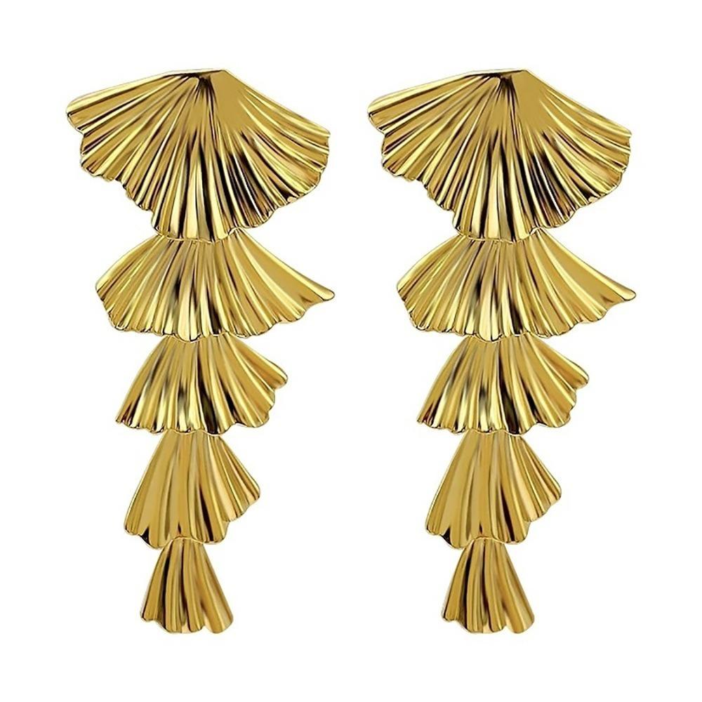 Hook Piercing Vintage Long Earrings Shell Shaped Exaggerated Earrings Girls Gift