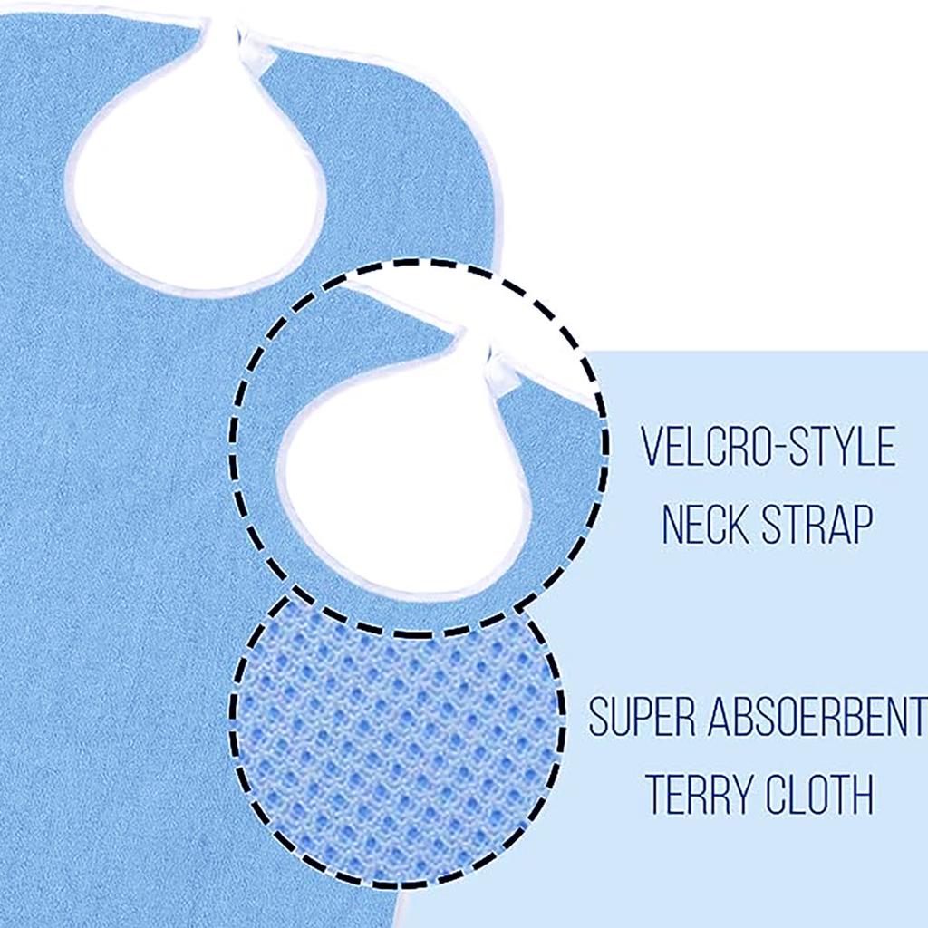 Rehabilitation bib for the elderly, anti fouling dietary cloth, adjustable, with pockets, food receiving, elderly care, meal assistance