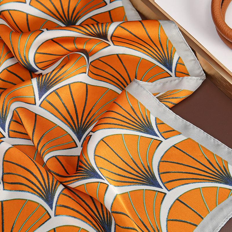 Luxury Print Satin Silk Square Scarf for Women Shawl Hijab Neckerchief Female Hair Ribbon Headband Fashion Wrap Bandana