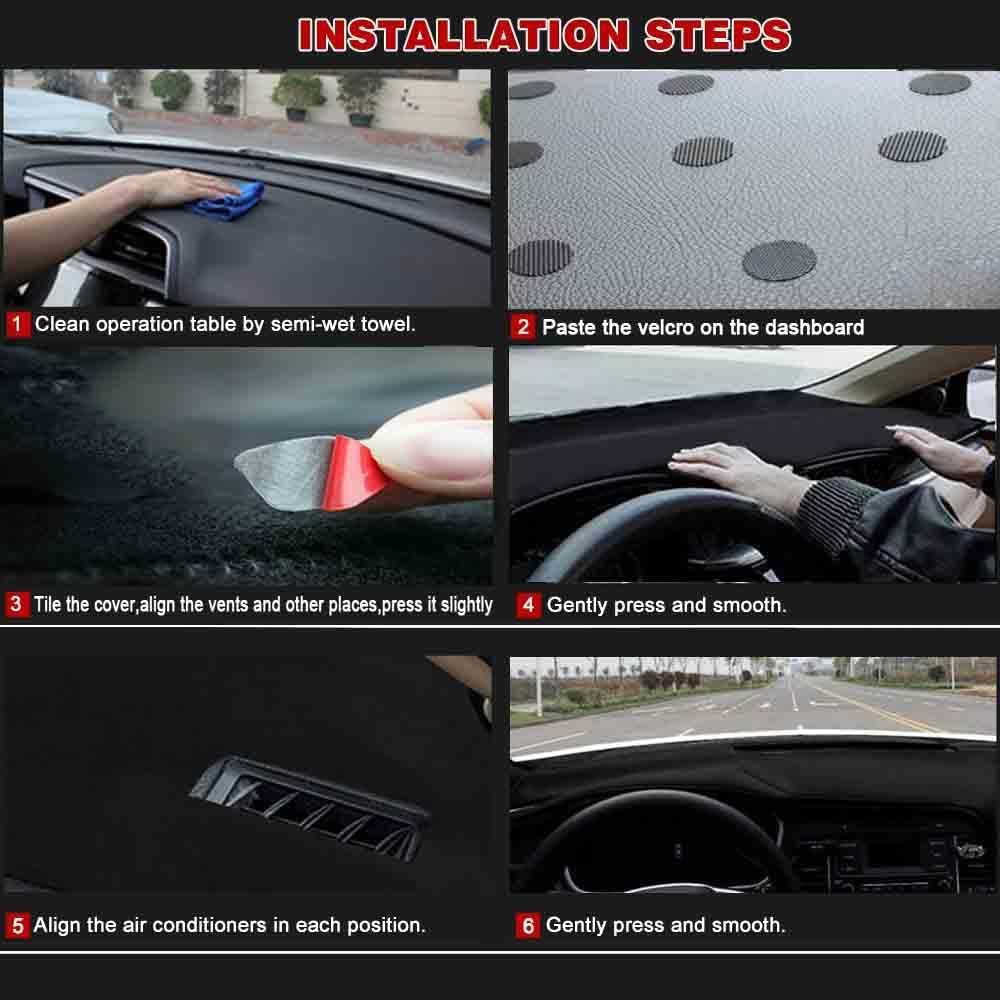 Dash Cover Mat Fit For Toyota Sienna 2011-2014, Dashboard Cover Pad Carpet Protector (Black)