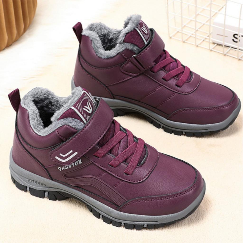 Хлопковая обувь, Женская обувь, Плюшевая, Утепленная, Обувь для походов, Зимние ботинки, Низкие, Женские ботинки