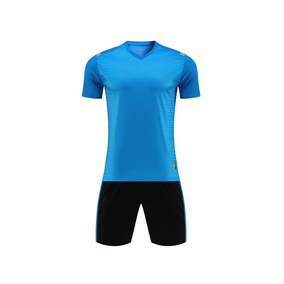 (Blue No Custom, S Height 150-160CM) Football Jerseys Sets Men Sports Soccer Jersey Survetement Football Uniforms Women Soccer Training Suit
