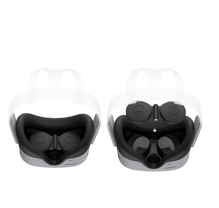 Совместимость с аксессуаром Meta Quest: защитная накладка для лица, уменьшает свет, предотвращает появление пятен и пота, можно стирать, 3S, комплект из 3 предметов: накладка/лицо + чехол,