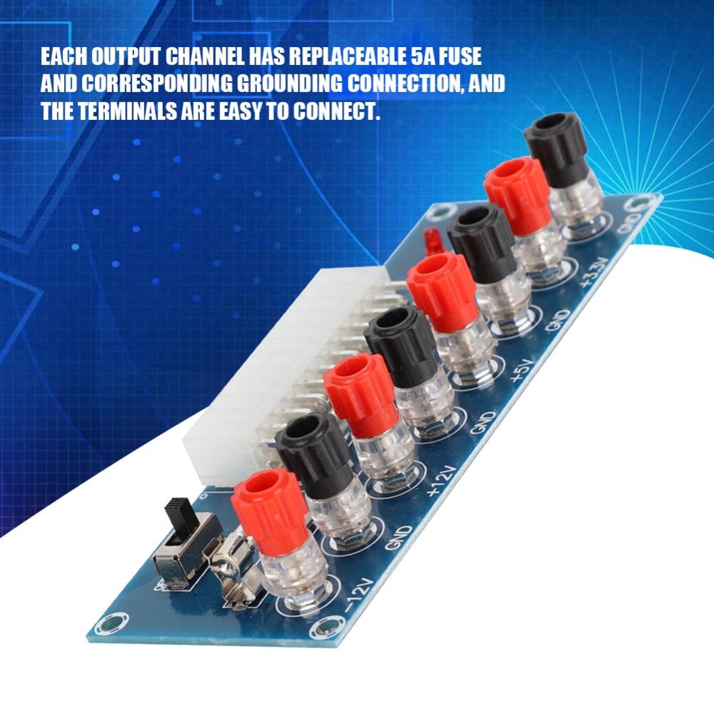 24 Pin Compatible with ATX Power Supply 3.3V 5V 12V Power Switch XH-M229 Chassis Power Supply