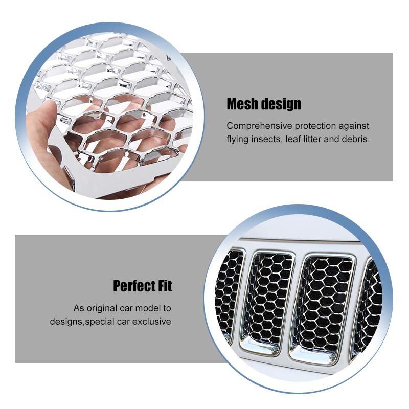 ABS Car Grille Cover Decoration Stickers  For Jeep Grand Cherokee 2014-2016 Car Exterior Accessories