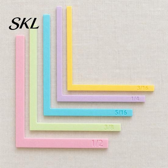 Precision Layering Guide for Scrapbooks 5 Pcs Paper Crafting Alignment Guides with Storage Case, Matting Art Spacers, Color-Coded L-Shaped Ruler Size