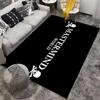 Black Skull and Text Design Carpet Suitable As a Non-slip Mat for the Living Room or Bedroom Sofa