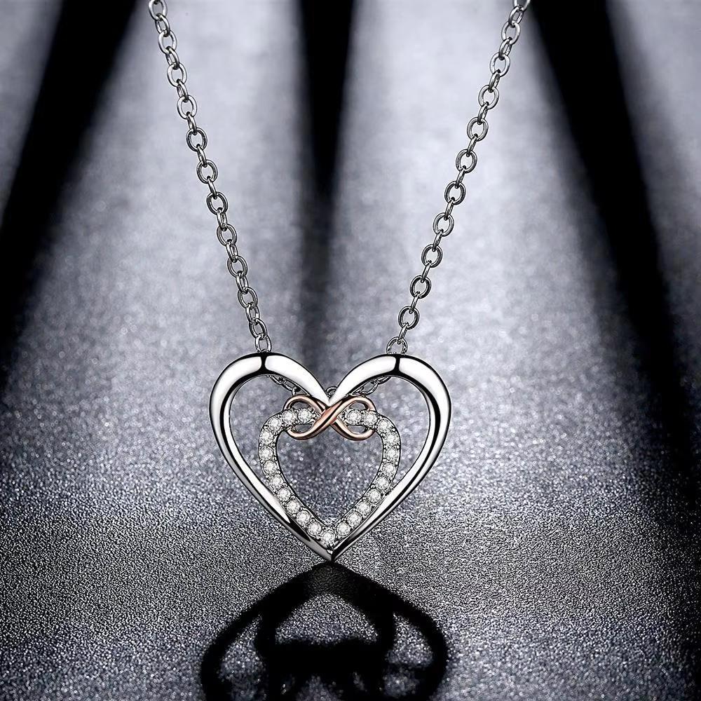 New Heart Chains Necklace Infinite Love Memorial Mothers Day Gift Personalized Clavicle Fashion Jewelry