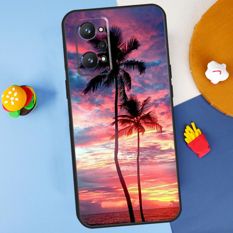 Summer Beach Sunset Palm Tree For Realme 11 10 12 13 14 Pro Plus GT 5 6 6T GT7 Pro C61 C53 C51 C21Y C25S C55 C67 C75 Case