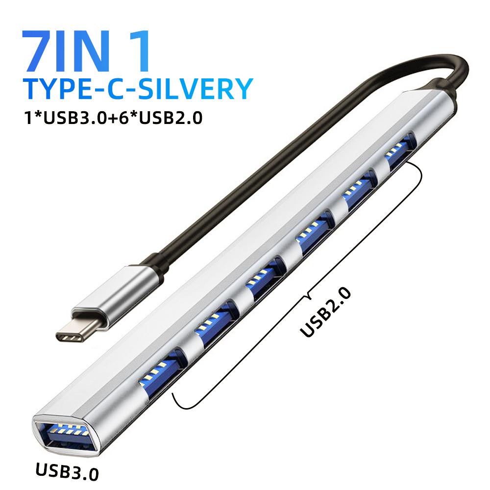 7IN1 USB HUB Type C 3 0 USB-A концентратор-разветвитель USB3.0/2.0 с USB-C 5 Гбит/с высокоскоростная передача данных для ПК ноутбука Macbook