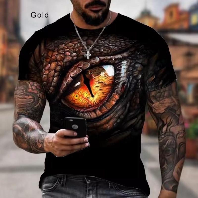 Футболка с 3D-принтом и изображением ужасного животного-змеи, мужская мода, футболки с рисунком кобры, свободные уличные женские топы с круглым вырезом, свободные футболки Harajuku