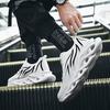 Men's Flame Printed Sneakers Flying Weave Sports Shoes Running Shoes Men Athletic Shoes