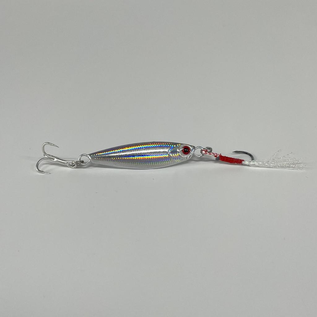 Синяя ножевая блесна с имитацией чешуи для дальнего заброса