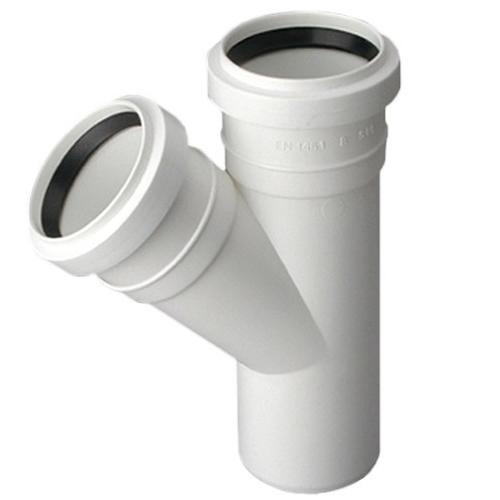 White Sewer Tee 50/50 Mm, Angle 67 Degrees