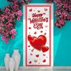 TaoBary 2 Pcs Valentine's Day and St. Patricks Day Door Covers Polyester Red Heart Happy Valentines Door Banner Green Shamrock Front Porch Decor for