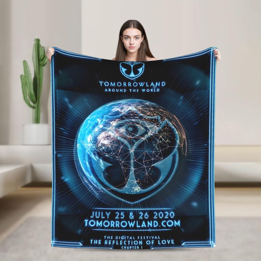 Tomorrowlands Music Festival Flannel Blankets Warm Throw Blanket for Living Room Decorative Fashion Bedspread Sofa Bed Cover