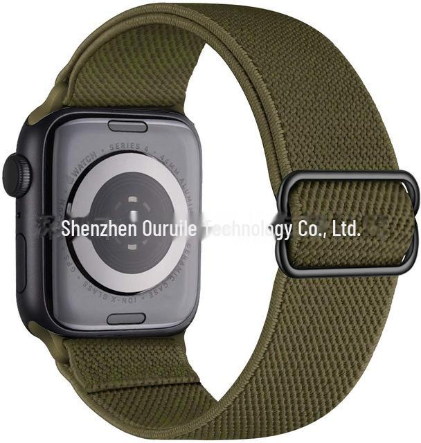 Регулируемый эластичный нейлоновый ремешок для Apple Watch iWatch7 — одинарная петля со скользящей пряжкой.