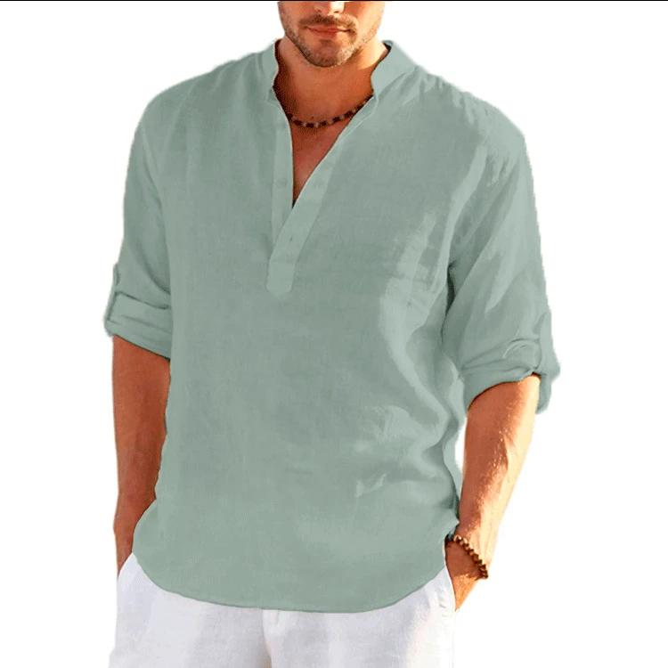 Men's Long Sleeve T-Shirt Solid Color Loose Casual Shirt Long Sleeve Shirt S-5XL