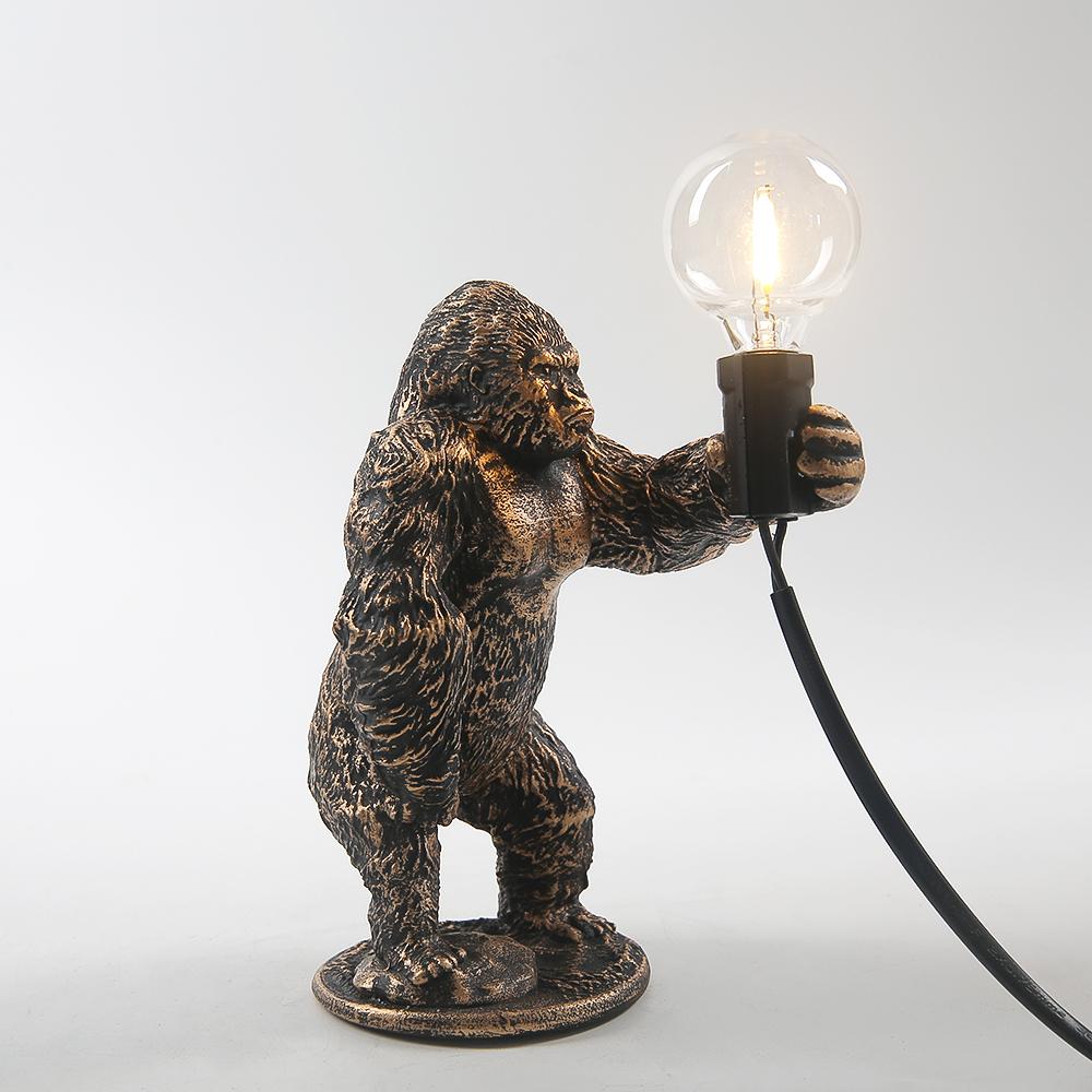 Настольная лампа из смолы King Kong Gorilla Explosions Ночной светильник для дома Креативные поделки Настольная лампа с изображением животных Настольный светильник для спальни