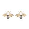 Винтажные французские серьги-гвоздики с жемчугом в виде пчелы, серебряные игольчатые серьги с уникальным дизайном и неповторимым темпераментом в виде насекомых