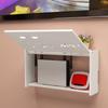 WiFi Router Storage Box Wall Mount Wooden Router Shelf Organizer Power Strip Cable Management Hider Rack for Modem Cable Router Cover