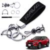 YUYUWA Genuine Leather Suede Car Key Ring, Key Chain, Exclusive Logo Car Key, Cute