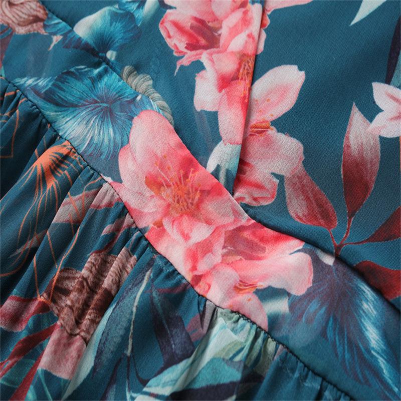 Женское модное летнее платье с цветочным принтом, шифоновое платье без рукавов с разрезом и цветочным принтом, элегантные вечерние платья в стиле бохо