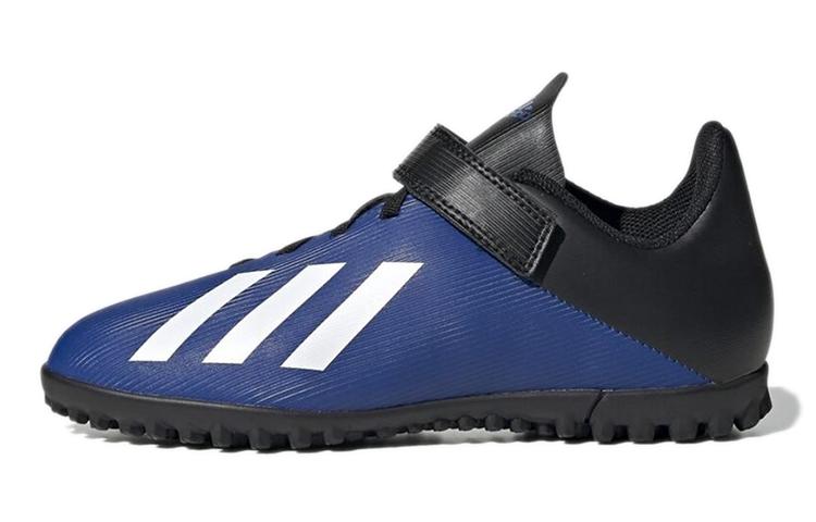 adidas X 19.4 TF K Круглый носок Устойчивые к истиранию Низкие детские футбольные бутсы Синий Черный Детские FW1064