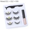 3 Pairs Eye Makeup Magnet Lashes Magnetic False Eyelashes Liqiud Eyeliner Beauty Kit Mink Eyelash