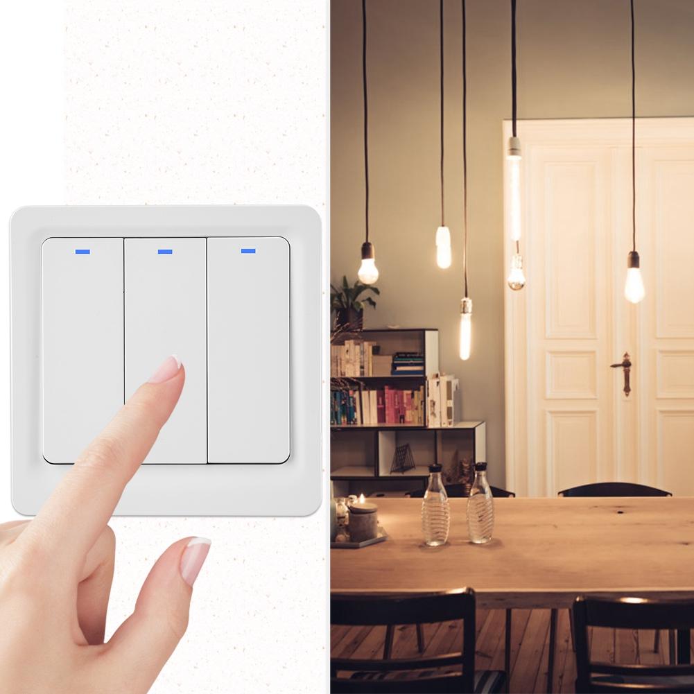 WiFi умный пульт дистанционного управления настенный сенсорный выключатель света для голосового управления Google Home EU 100-250 В