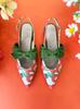 In The Balcony Camellia Pointed Flat Slingback With Ribbon Detail, 3Cm