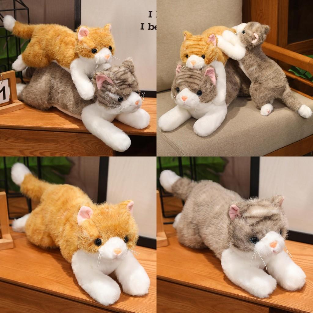 Cute Realistic Cat Plush Toy Ornament Pillow Playroom Decor Present Birthday