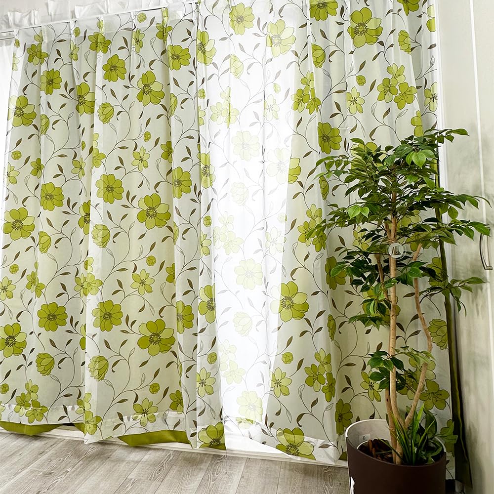 Арье Мебиус Кружевной и Драпированный Набор из 100 x 135 Зеленых Штор, 4, см,