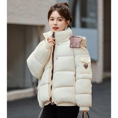 Зимнее короткое пальто свободного покроя, одежда для хлеба, куртка с капюшоном для женщин