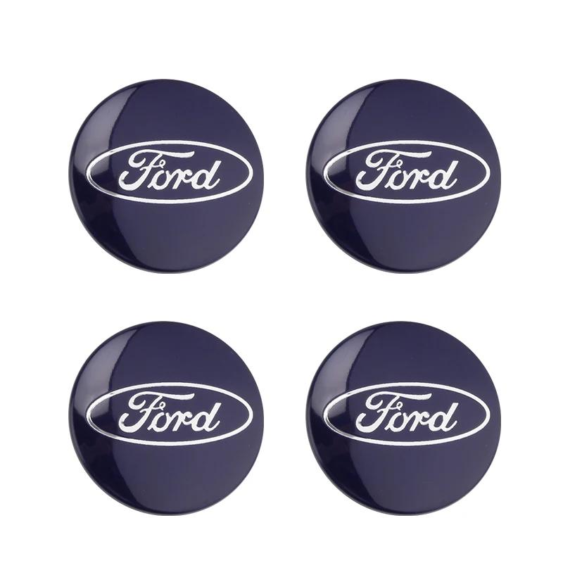 Car Sticker Hot For Ford New 54mm 4pcs Car Wheel Center Hub Metal Emblem Cap Cover for Ford Focus 2 Mk3 F150 Mondeo C-Max Fusion