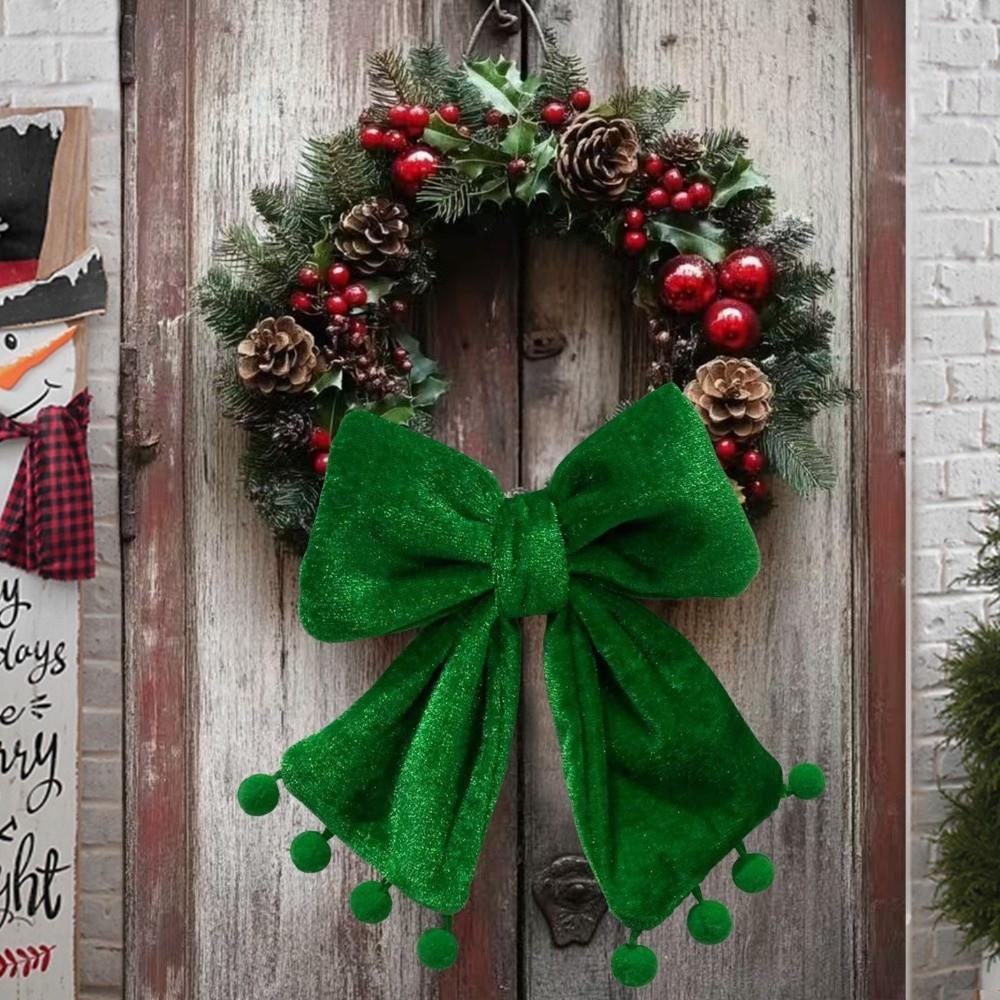 Red Christmas Bow Ornament Hanging Xmas Tree Decoration Holiday Display