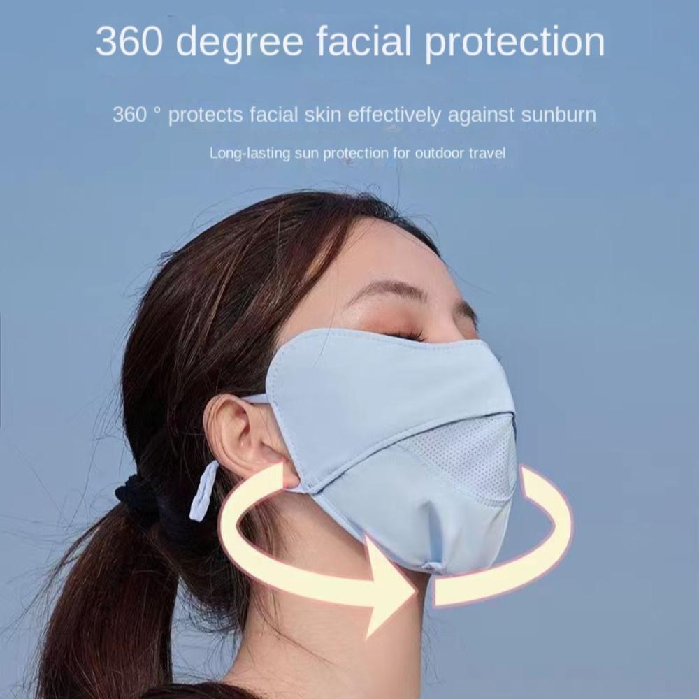 Breathable Suncreen Mask Adjustable Ice Silk Mask Gift Cycling Facemask  Outdoor Sports