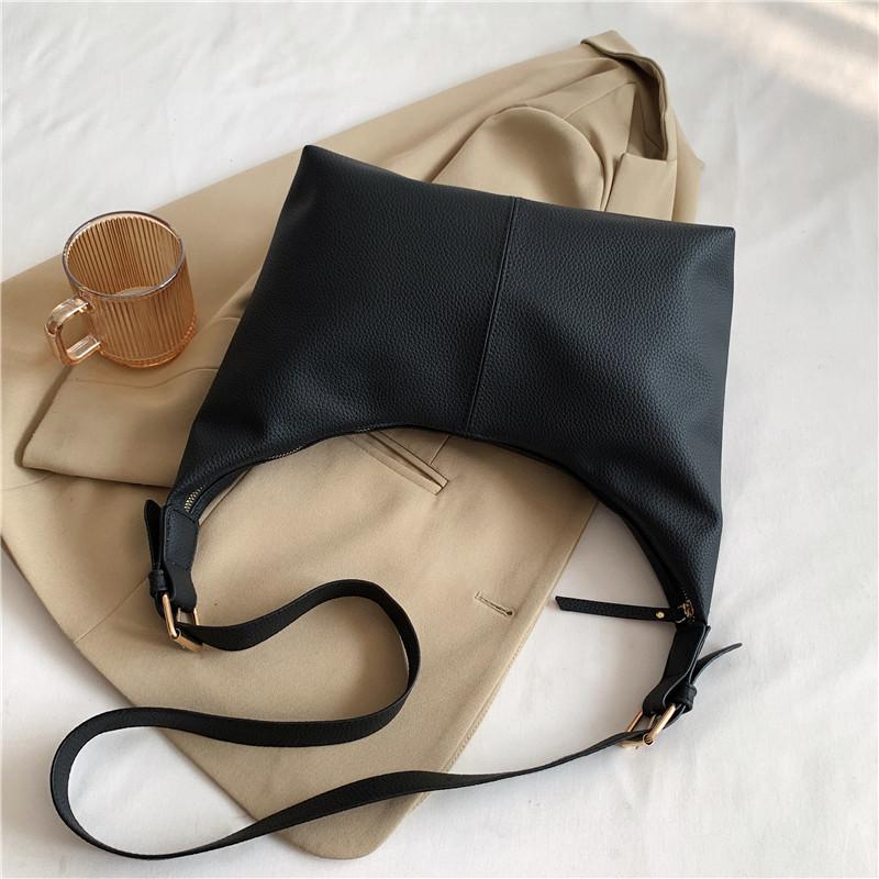 Chic Street Style Pu Tote Bag For Women 2023 Spring Fashion Simple Design Spacious Shoulder Bag
